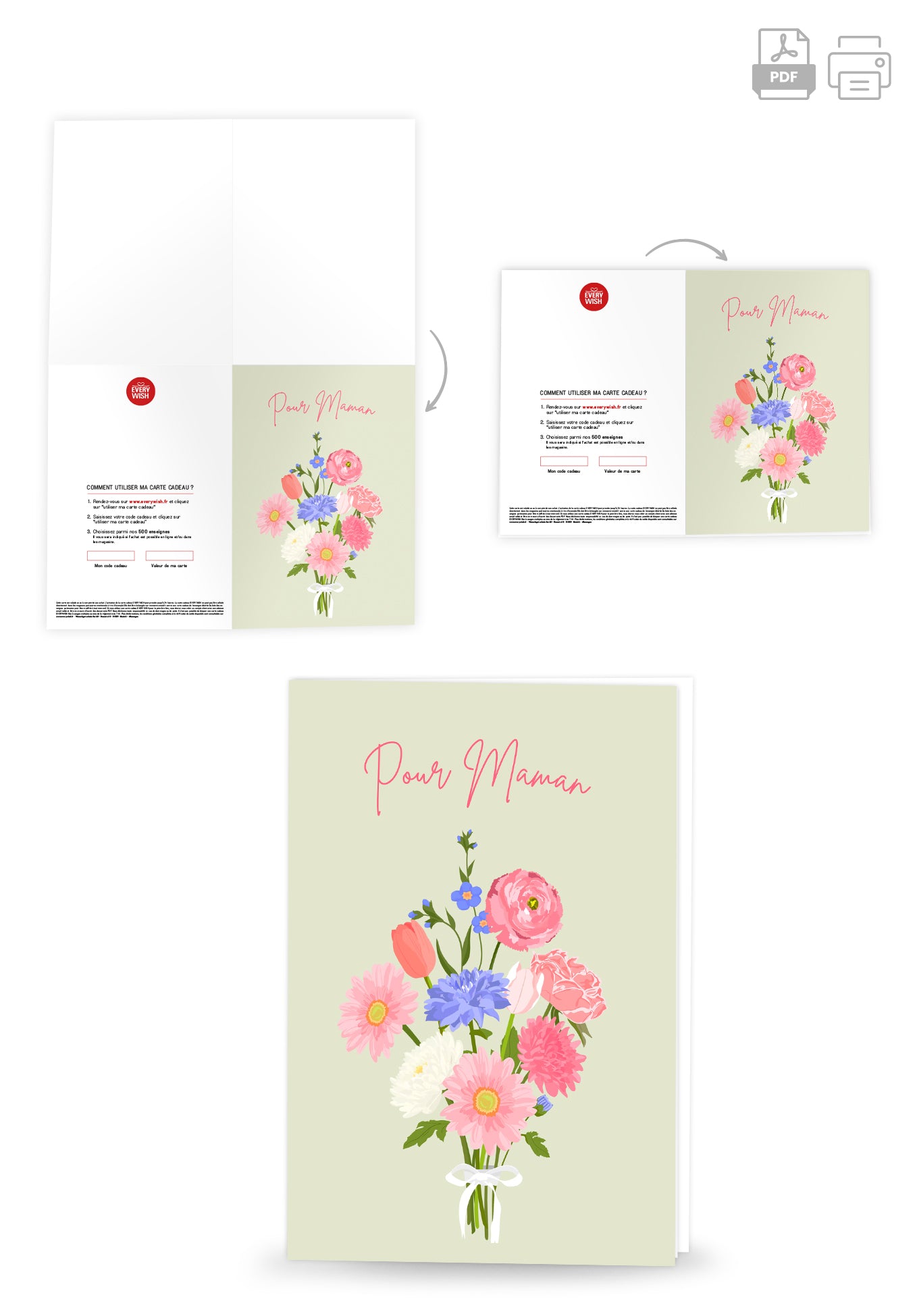 Pour maman - Un bouquet rose