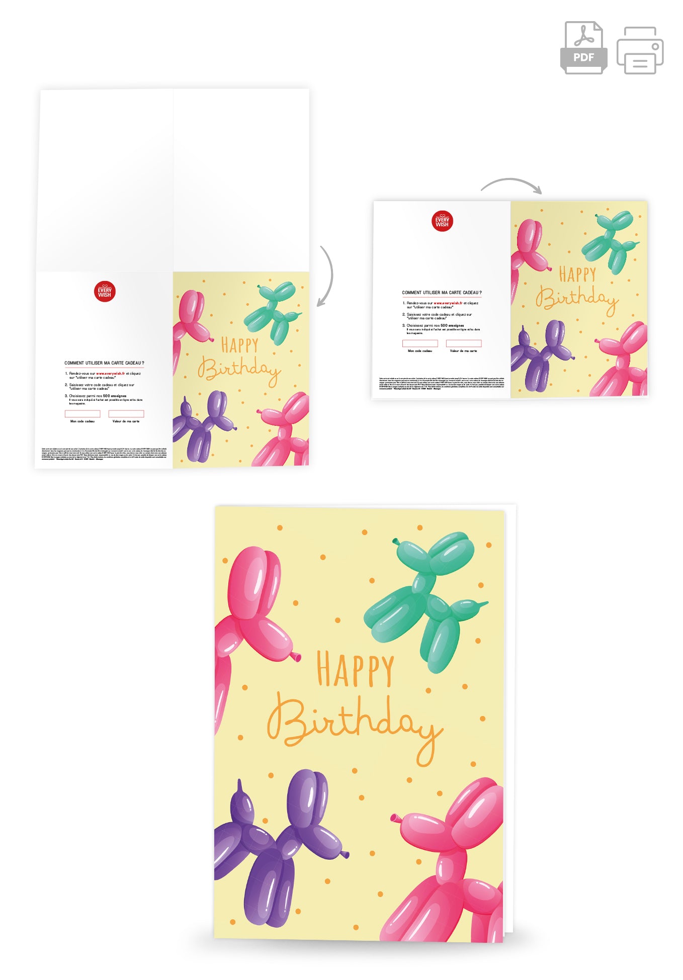 Happy Birthday - Chiens en ballon
