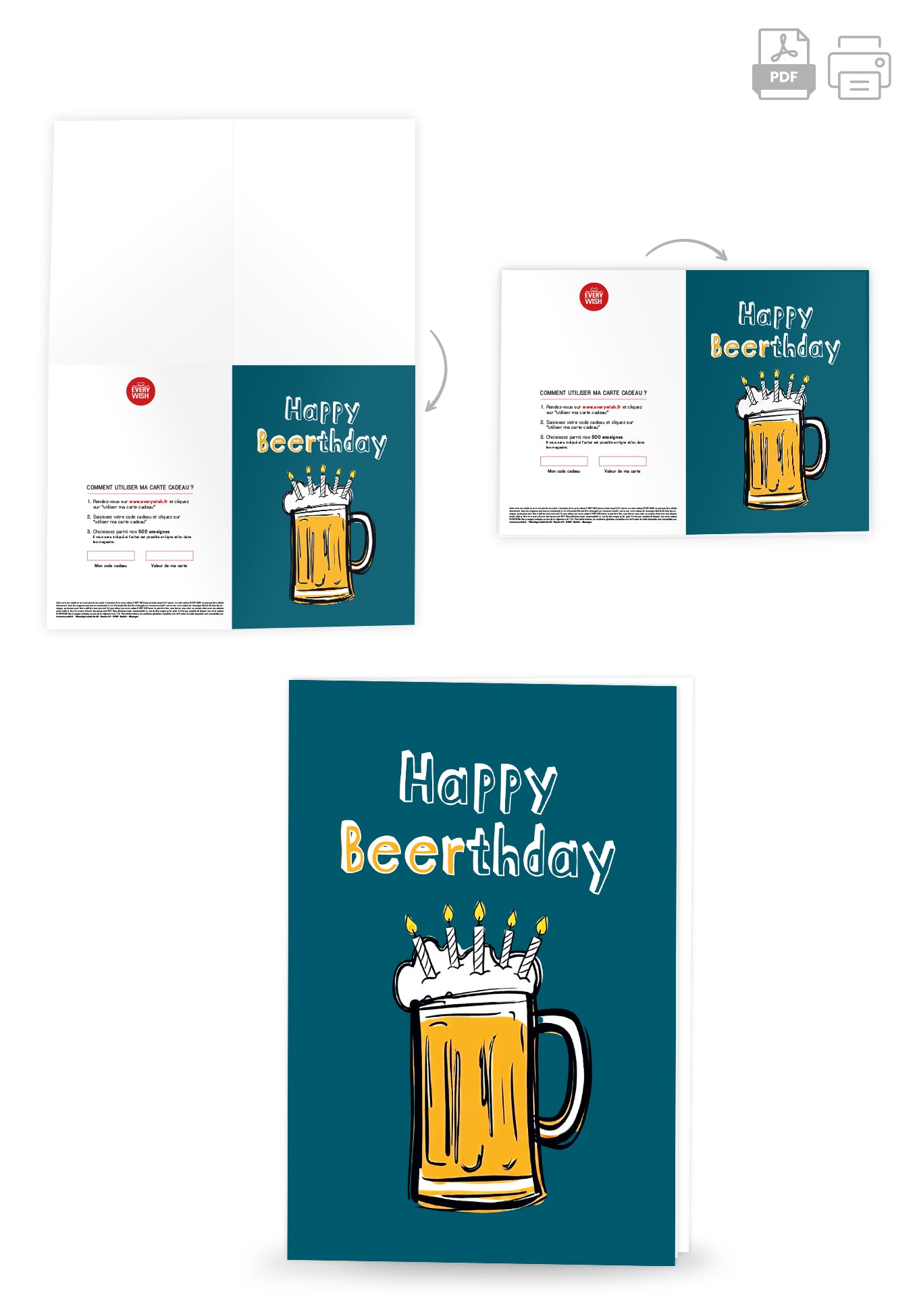 Happy Beerthday - Chope de bière avec bougies