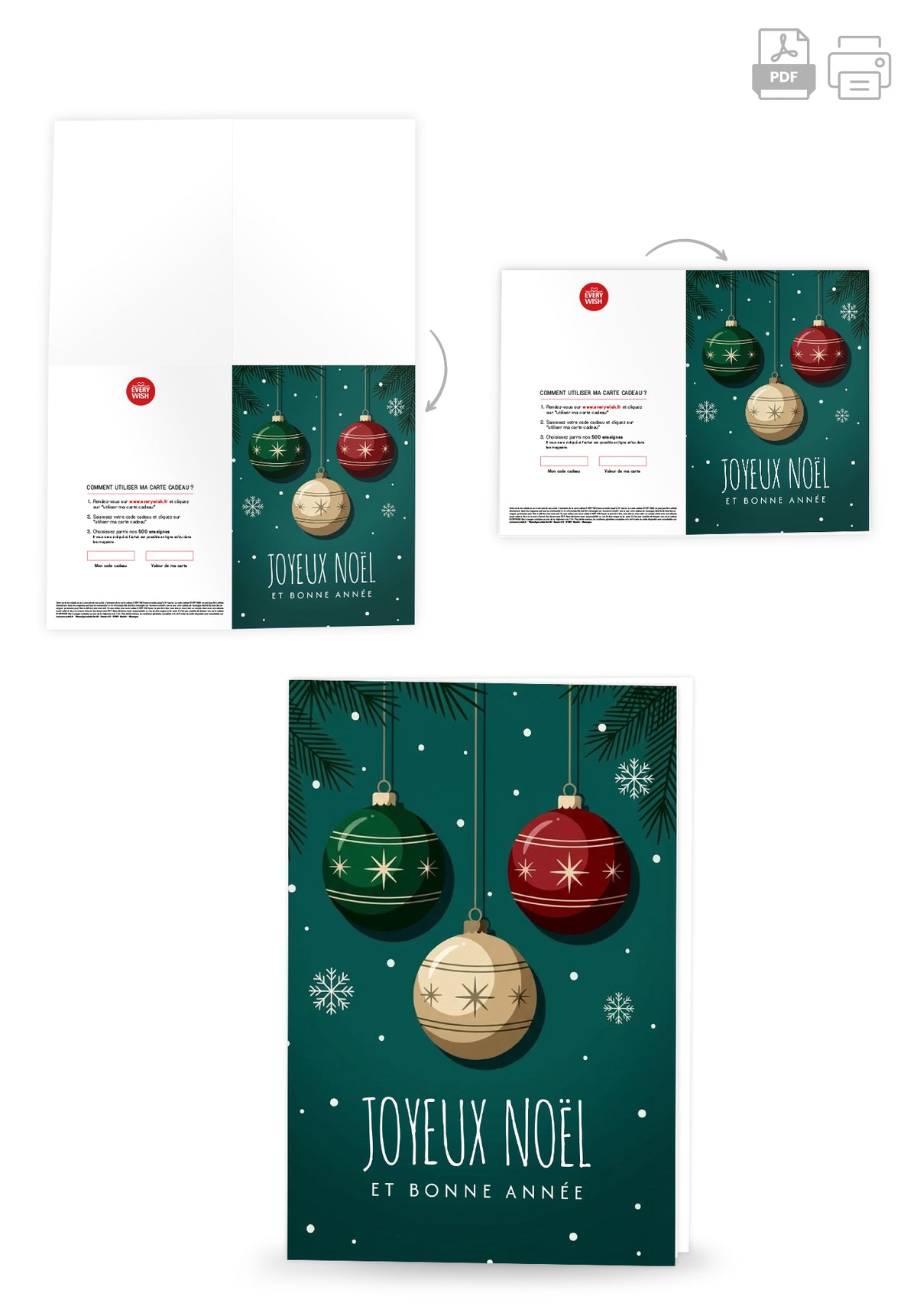Joyeux Noël et bonne année - Boule de Noël verte PDF