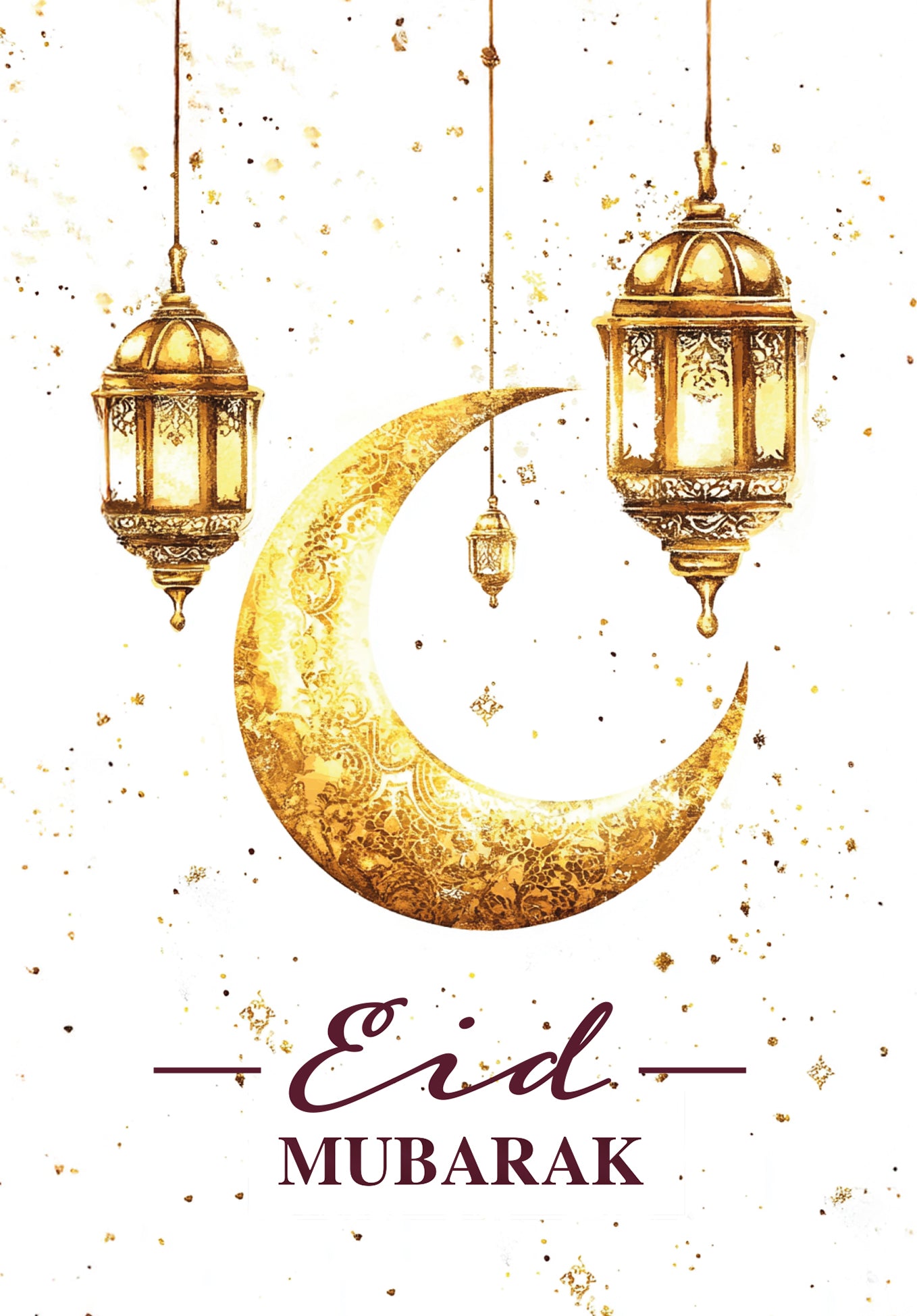 Eid Mubarak - Blanc or