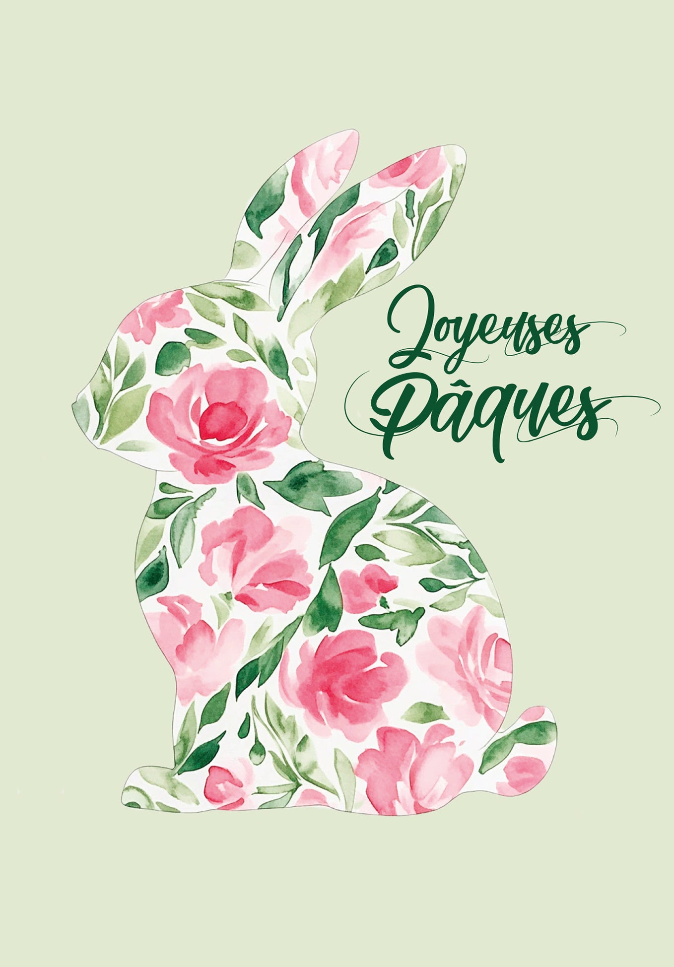 Joyeuses Pâques - Lapin fleur