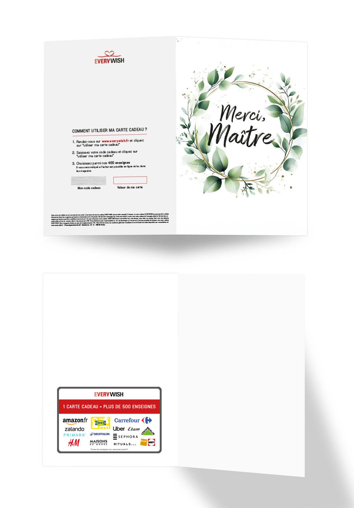 Merci maître - Couronne de feuilles (Valeur du bon)
