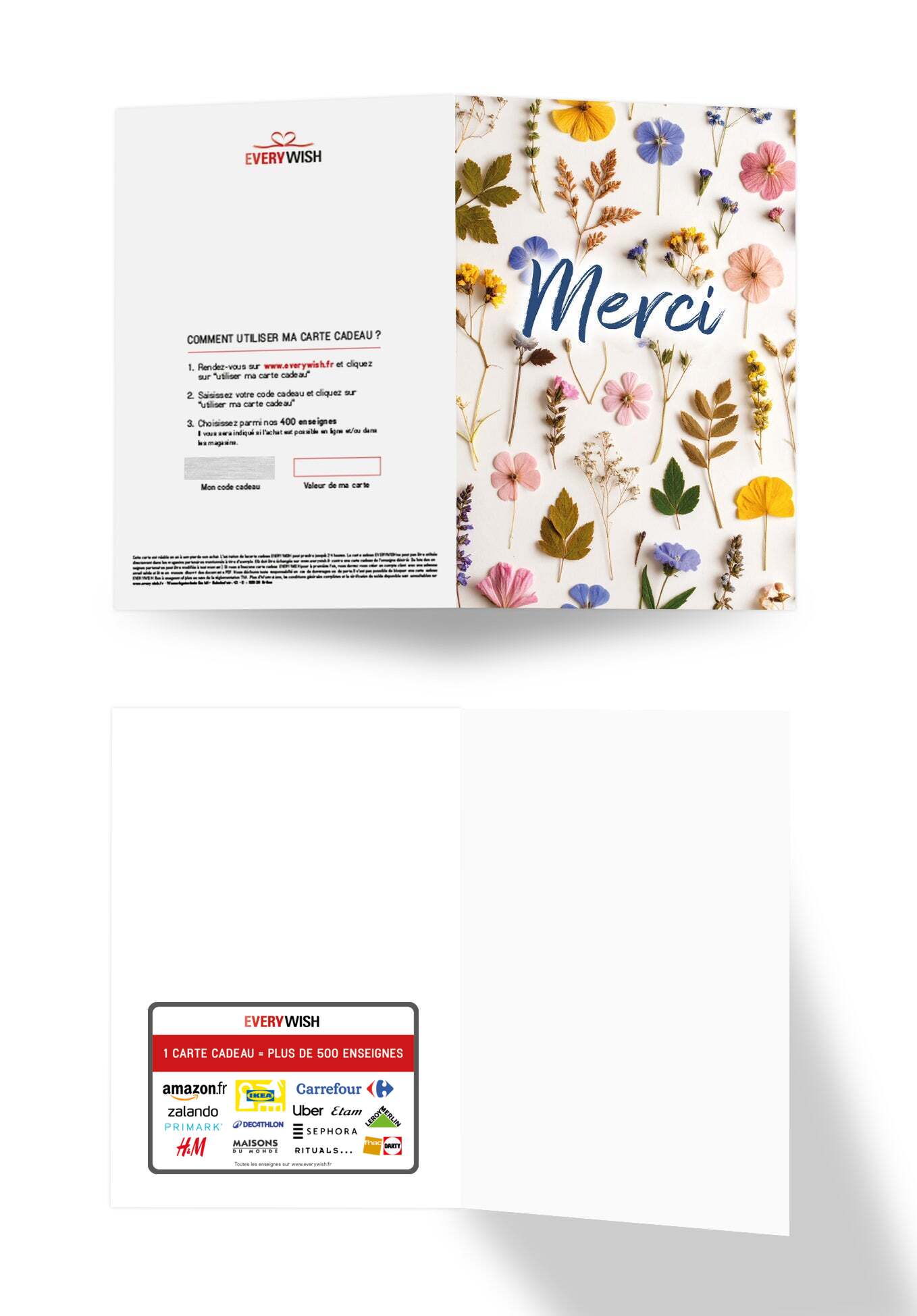 Merci - Fleurs séchées multicolores