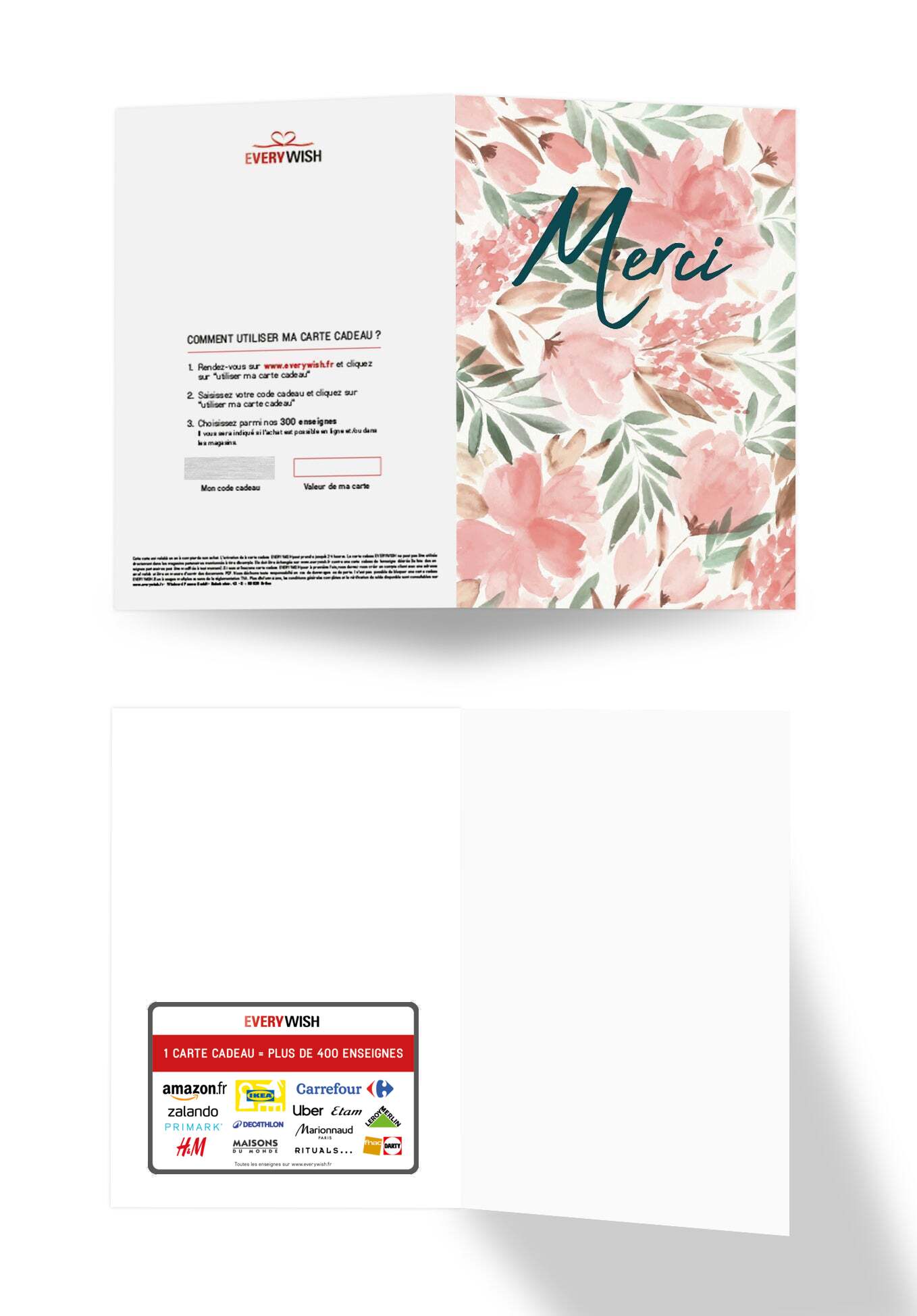 Merci - Fleurs Aquarelle