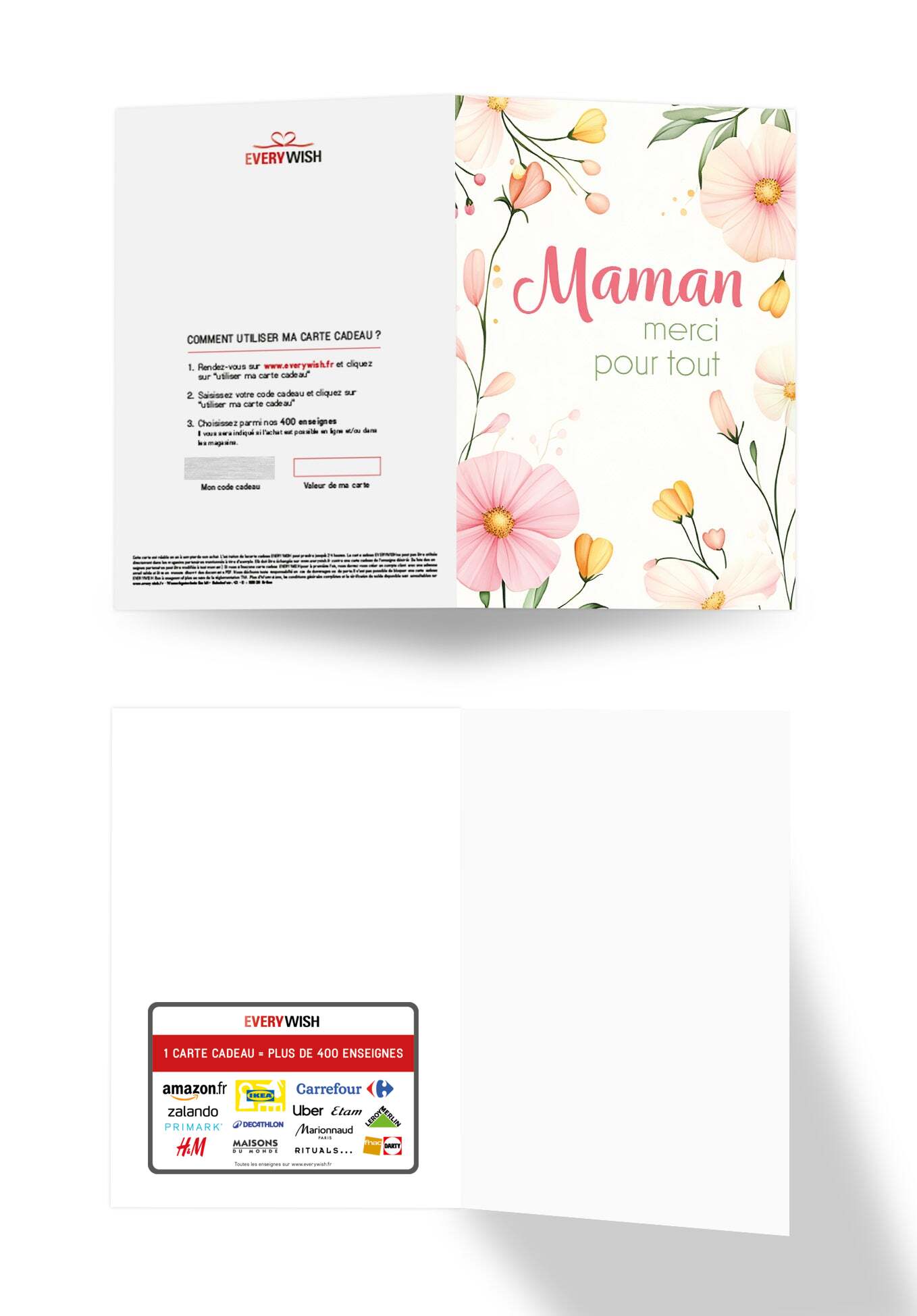Maman merci pour tout - Cadre à fleurs