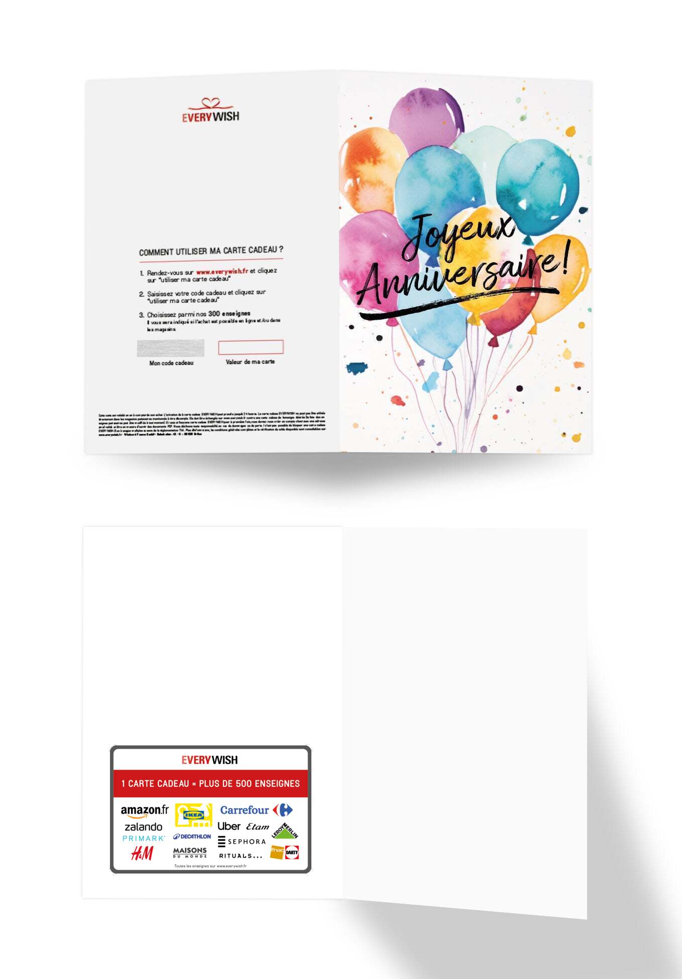 Joyeux anniversaire - Ballons Aquarelle