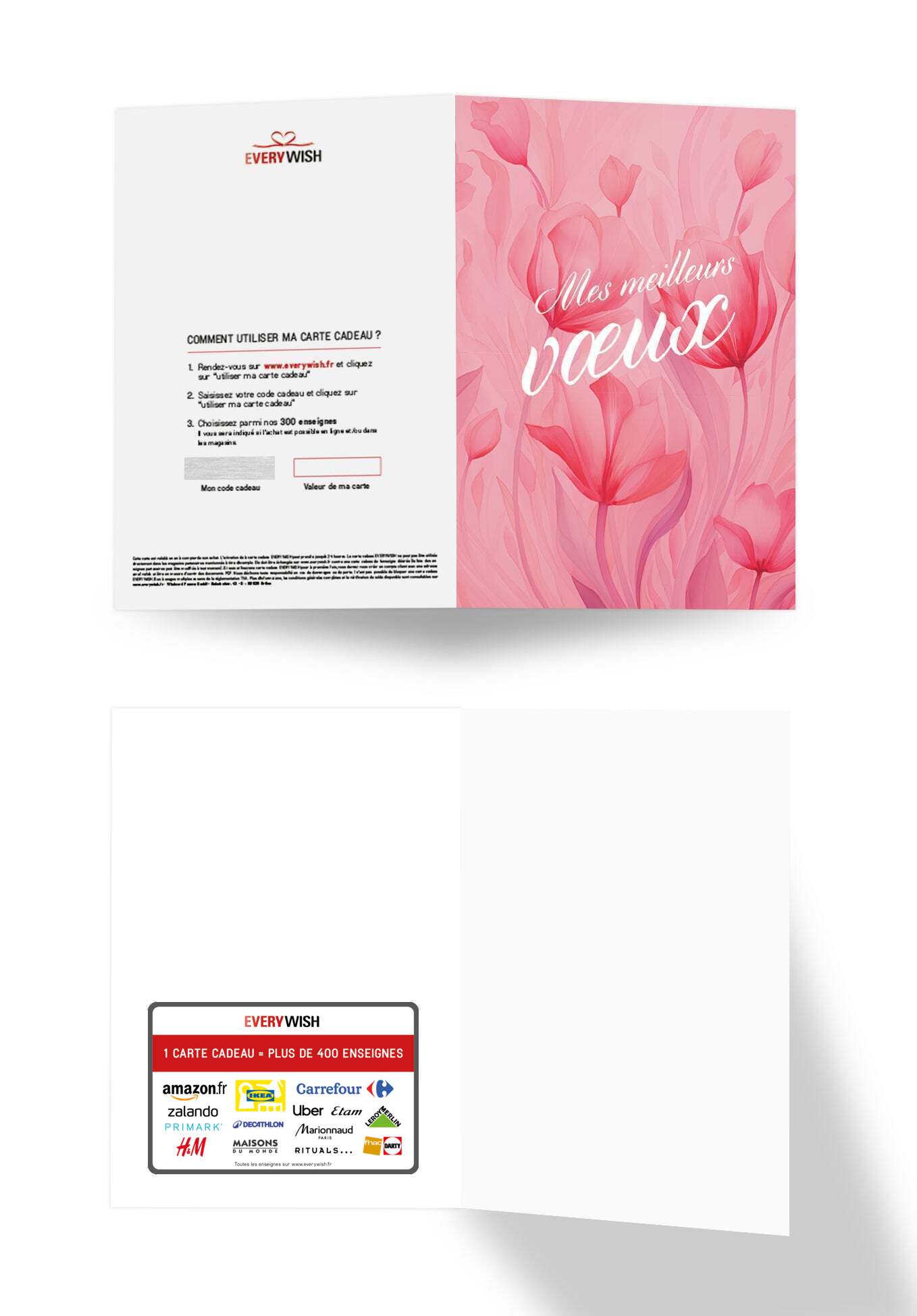 Mes meilleurs vœux - Fleurs roses
