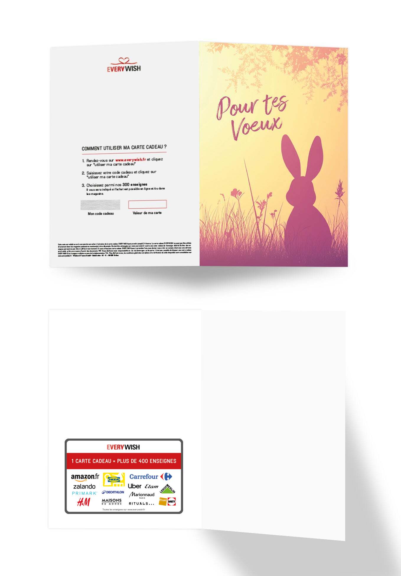 Pour tes voeux - Silhouette de lapin