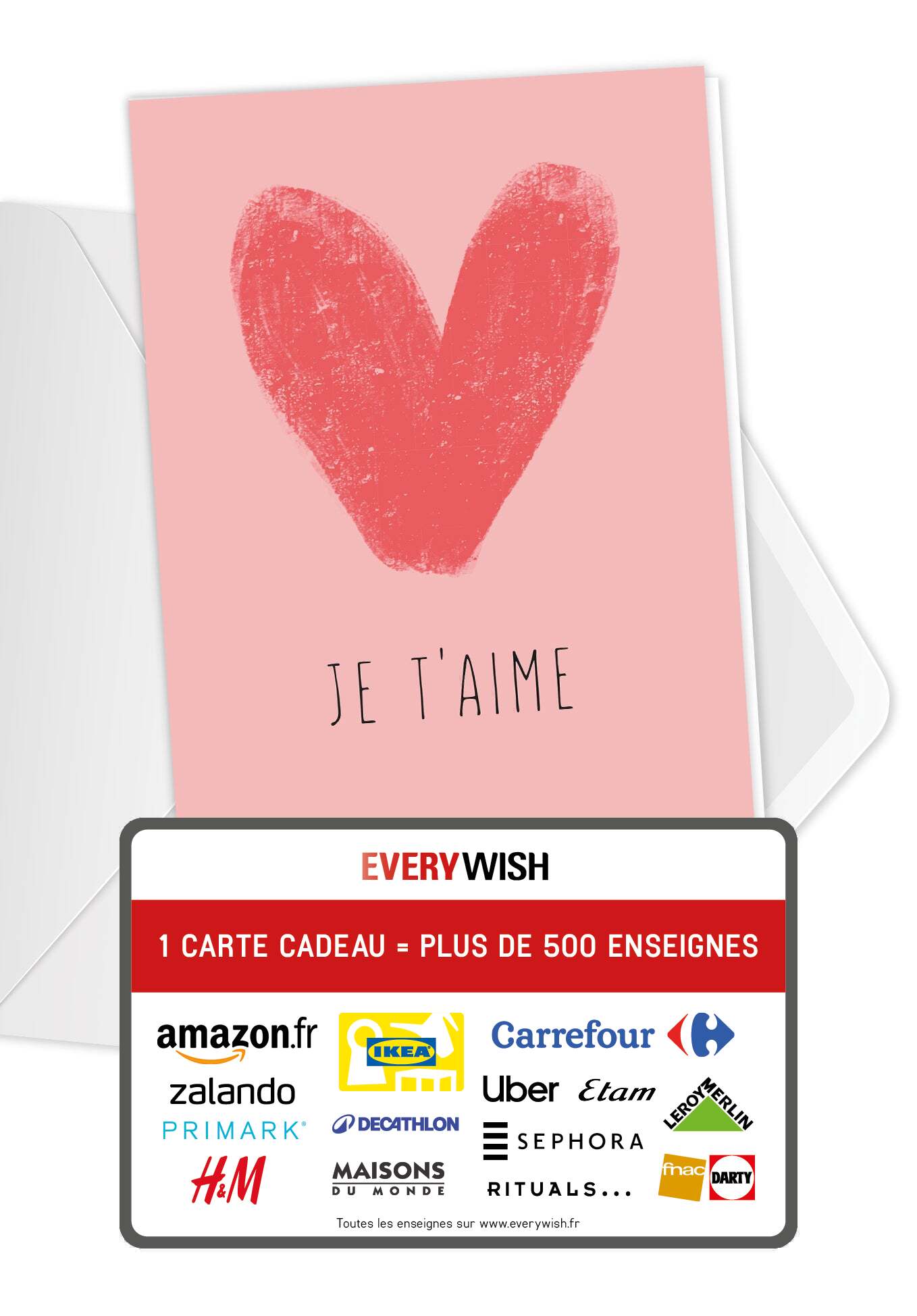Je t'aime - Coeur rose