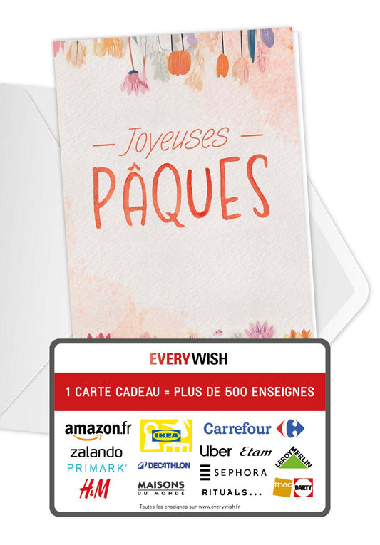 Joyeuses Pâques - Fleurs Aquarelle