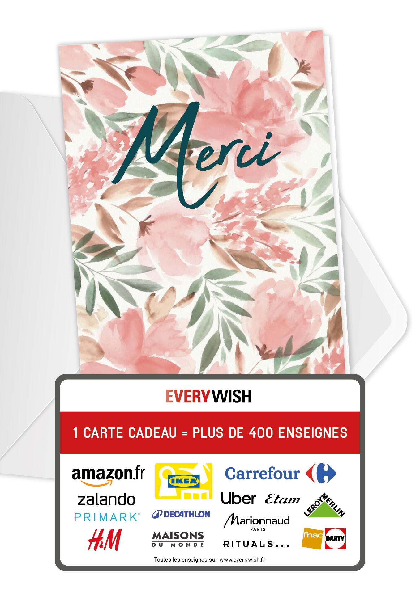 Merci - Fleurs Aquarelle