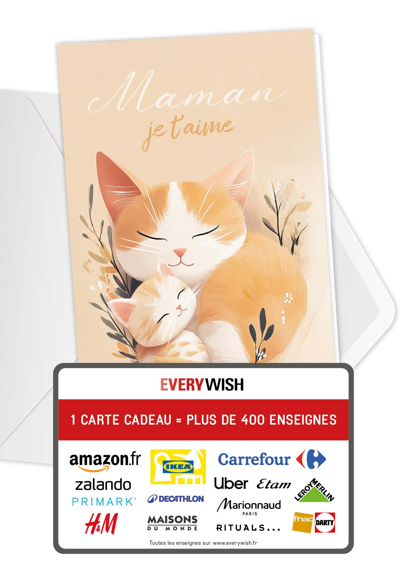 Maman je t'aime - Chat orange
