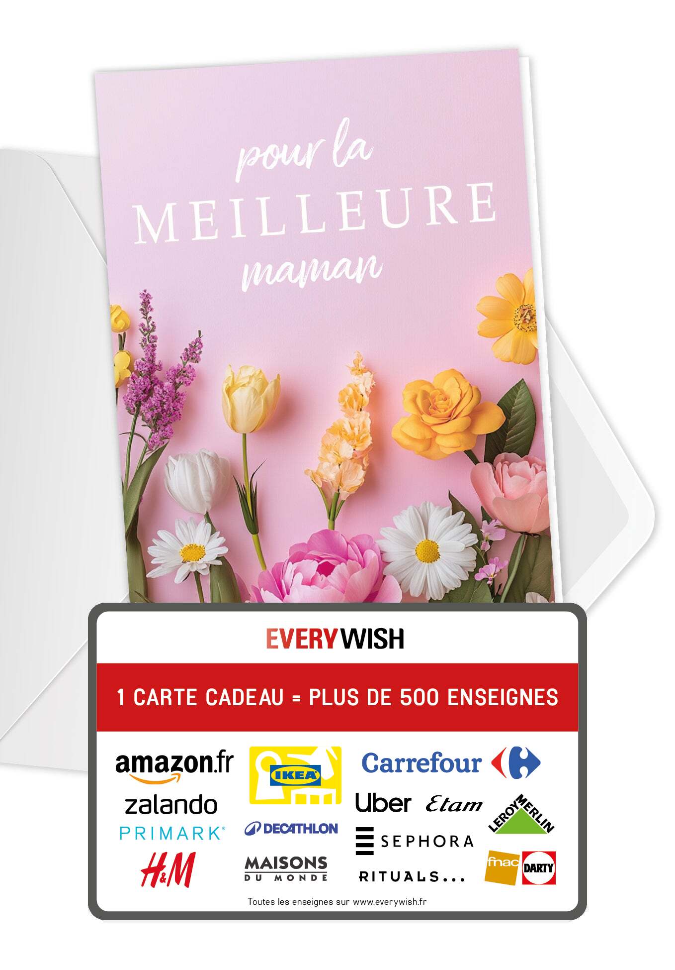 Pour la meilleure Maman - Fleurs roses