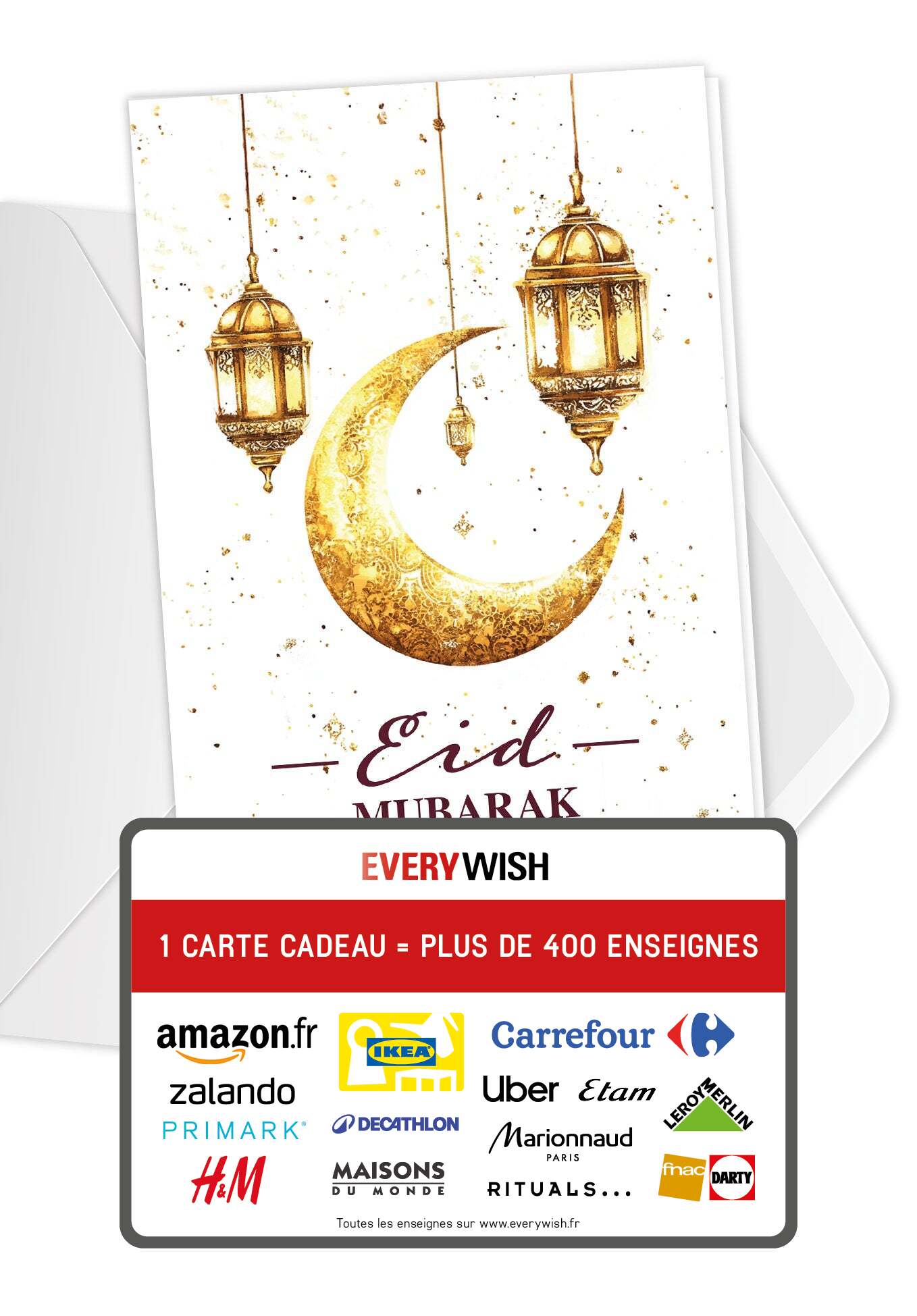 Eid Mubarak - Blanc or