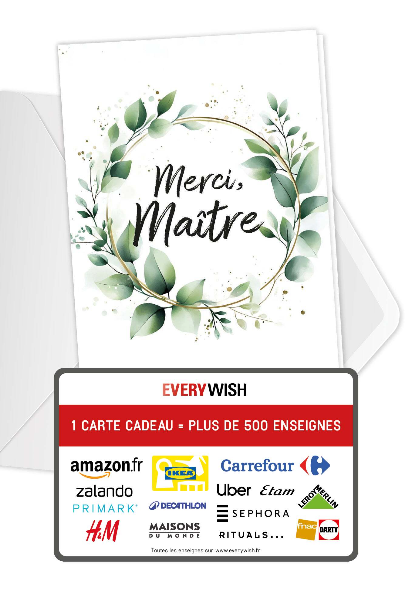 Merci maître - Couronne de feuilles (Valeur du bon)