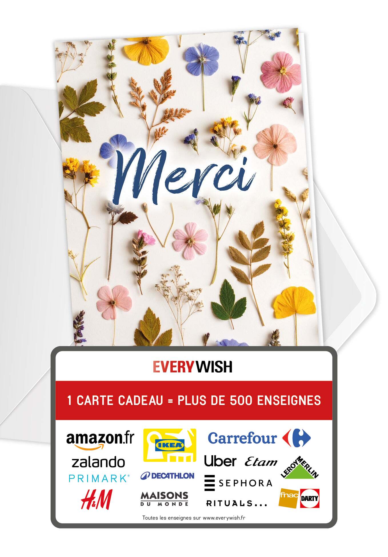 Merci - Fleurs séchées multicolores