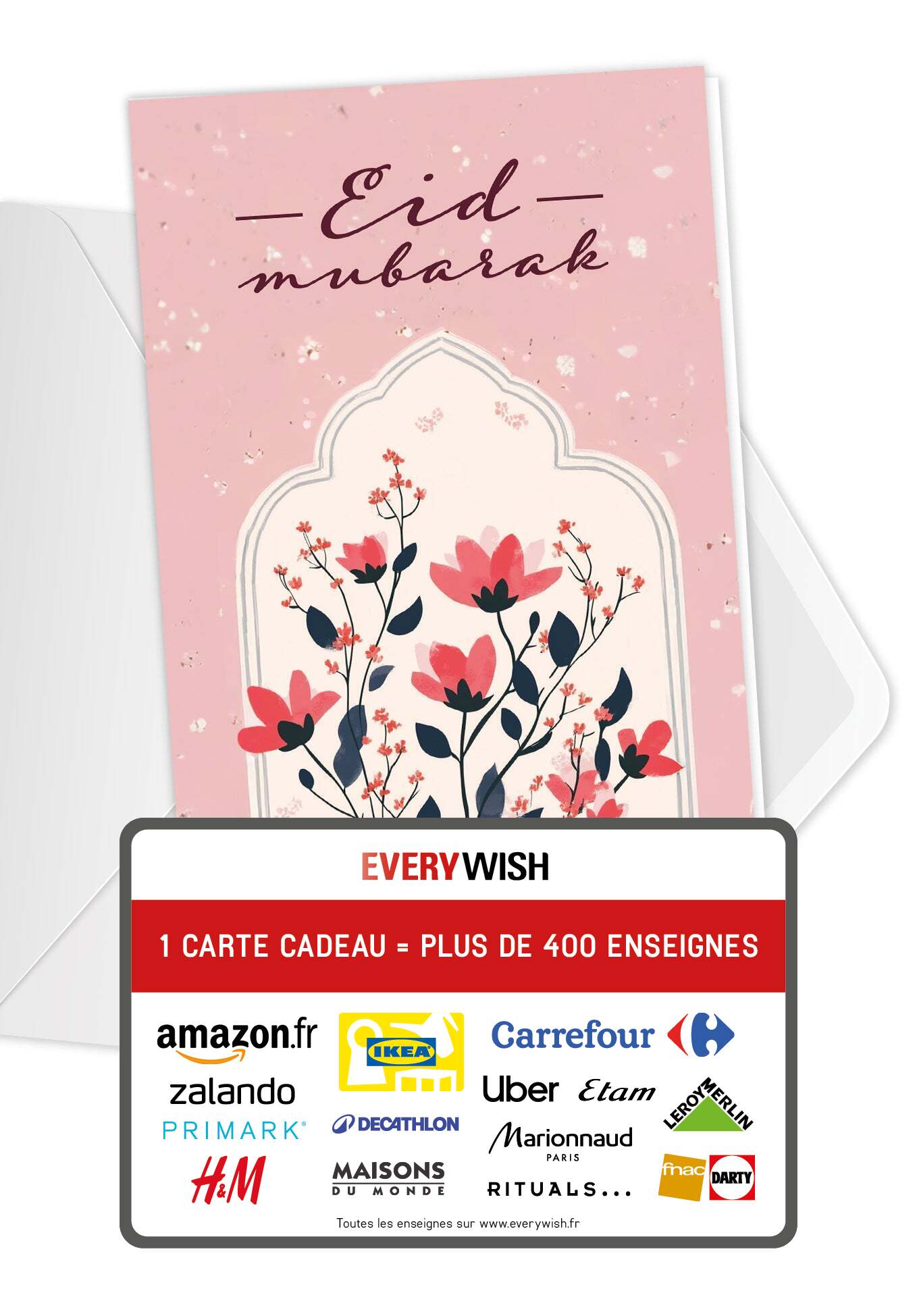 Eid Mubarak - Fleurs roses (Valeur du bon)