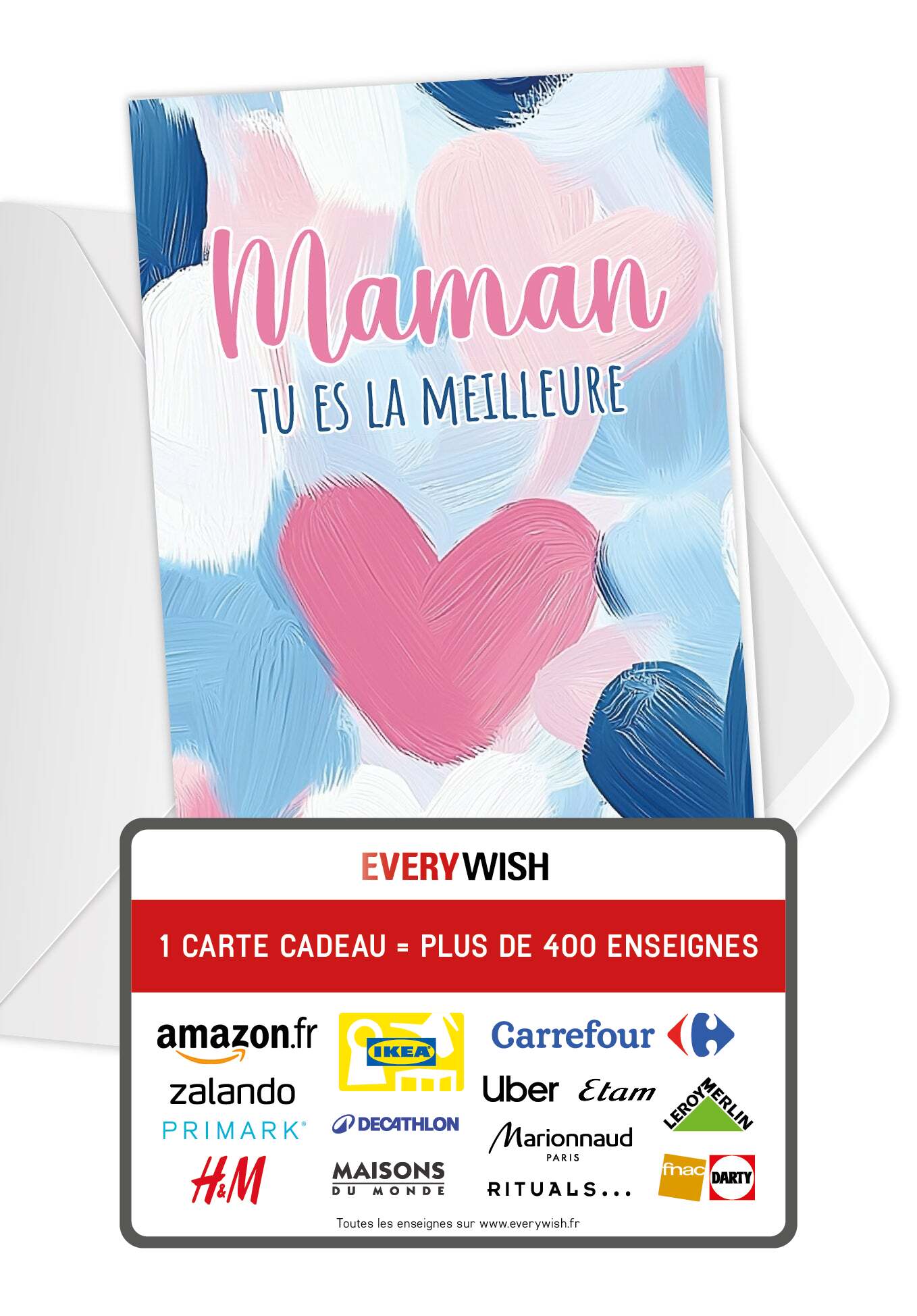 Maman tu es la meilleure - Motif de cœur peint