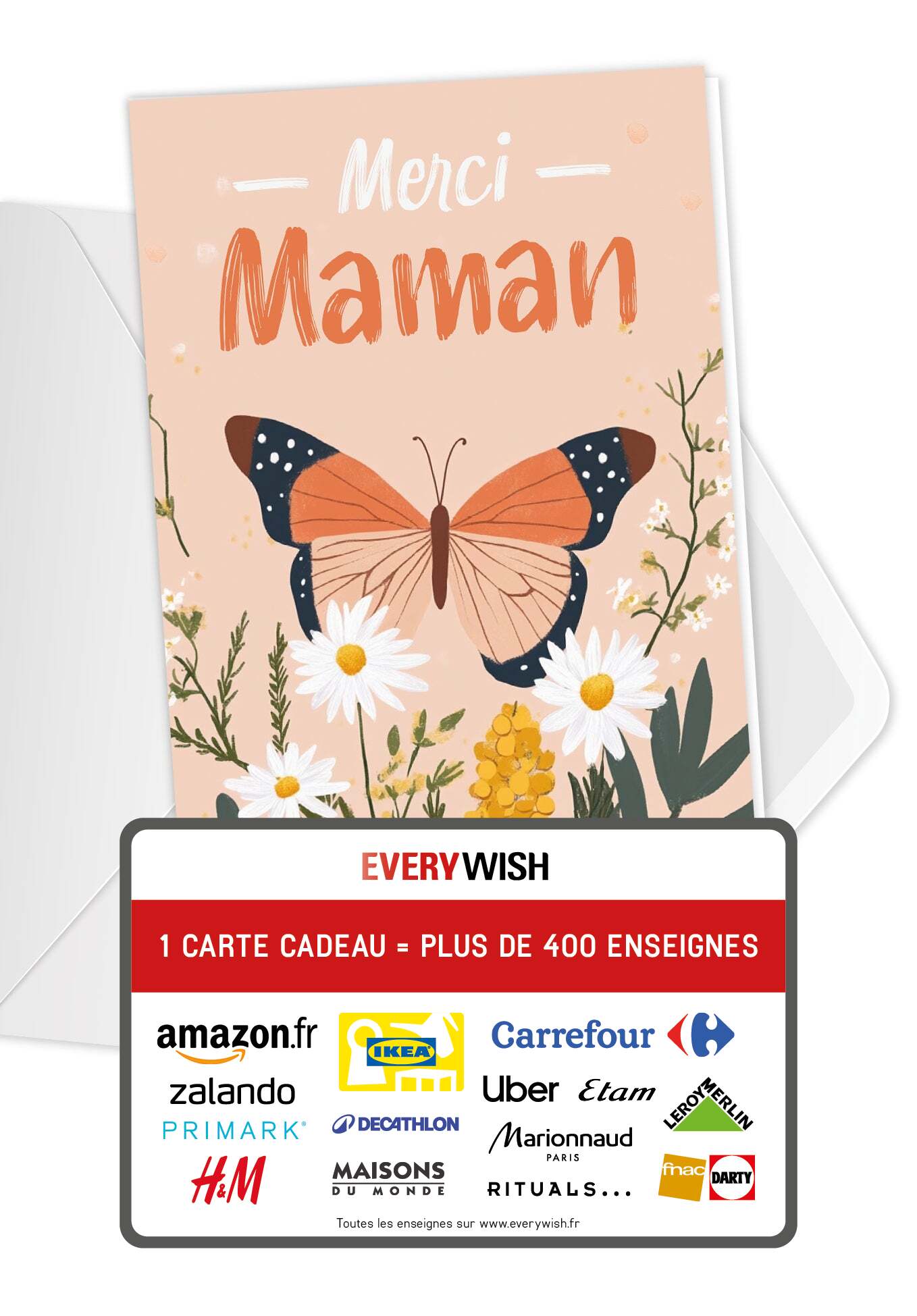 Merci Maman - Papillon orange