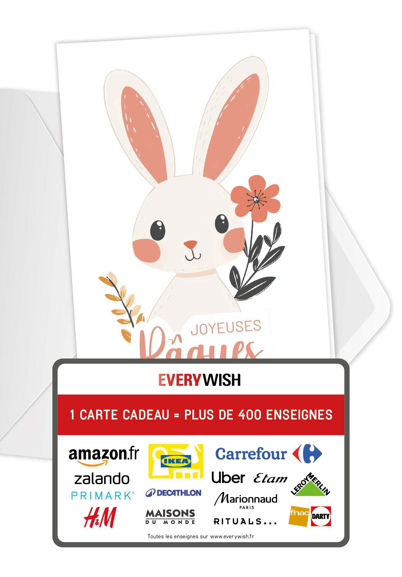 Joyeuses Pâques - Lapin blanc