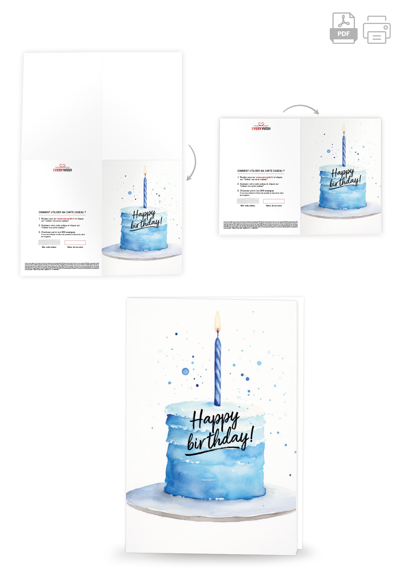 Happy Birthday - Gâteau Bleu