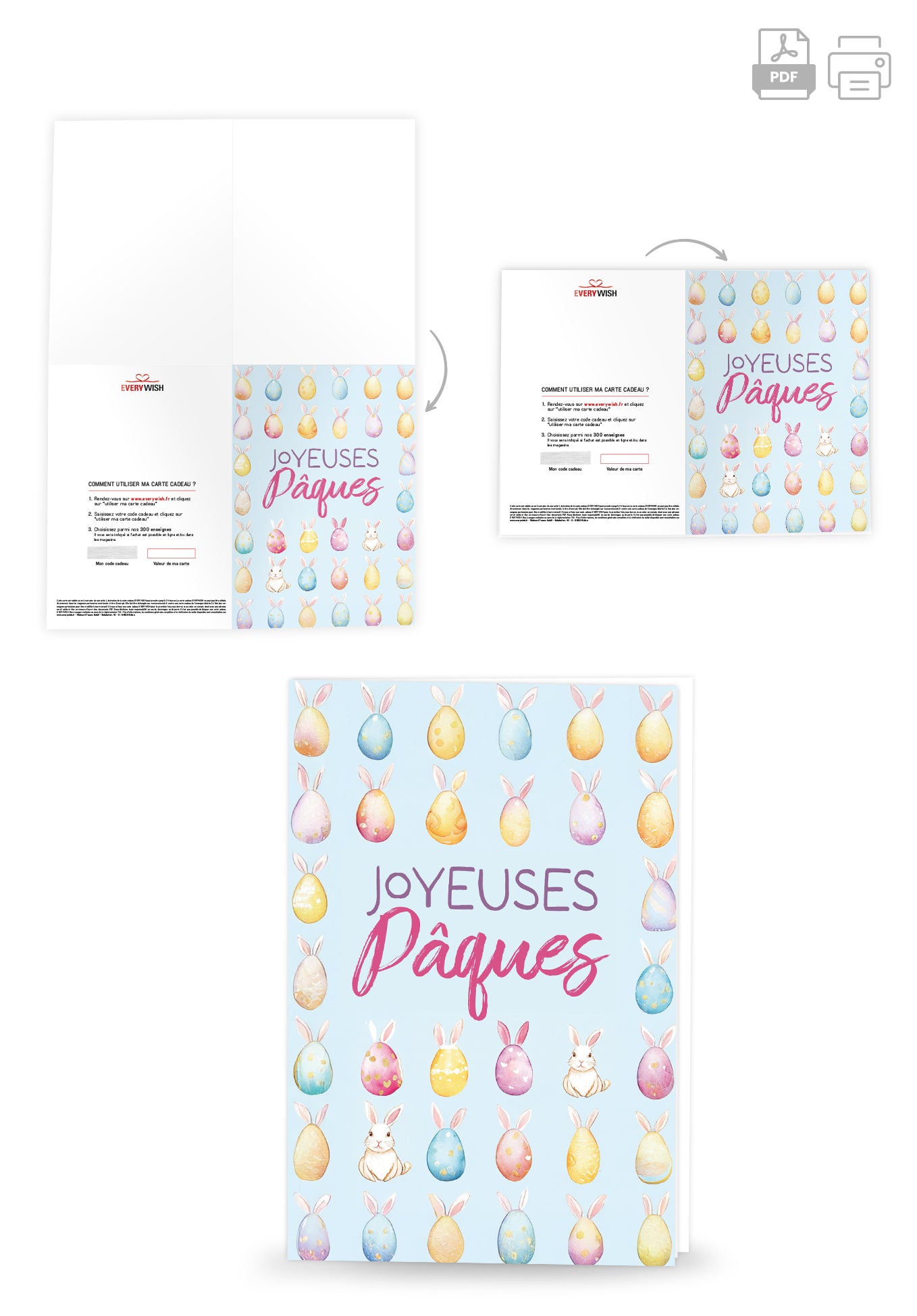Joyeuses Pâques - Motif oeufs de lapin