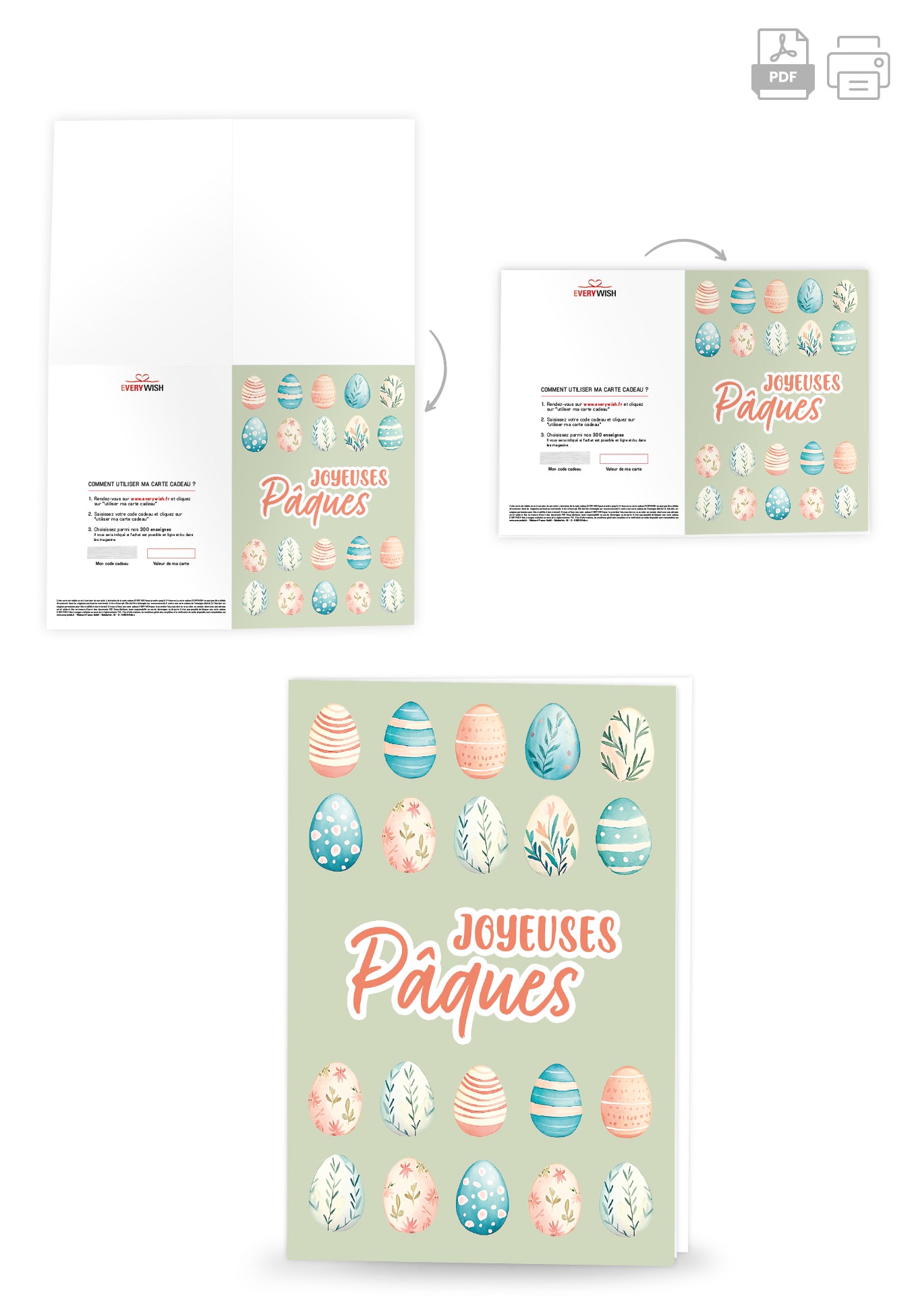 Joyeuses Pâques - Motif oeufs Vert