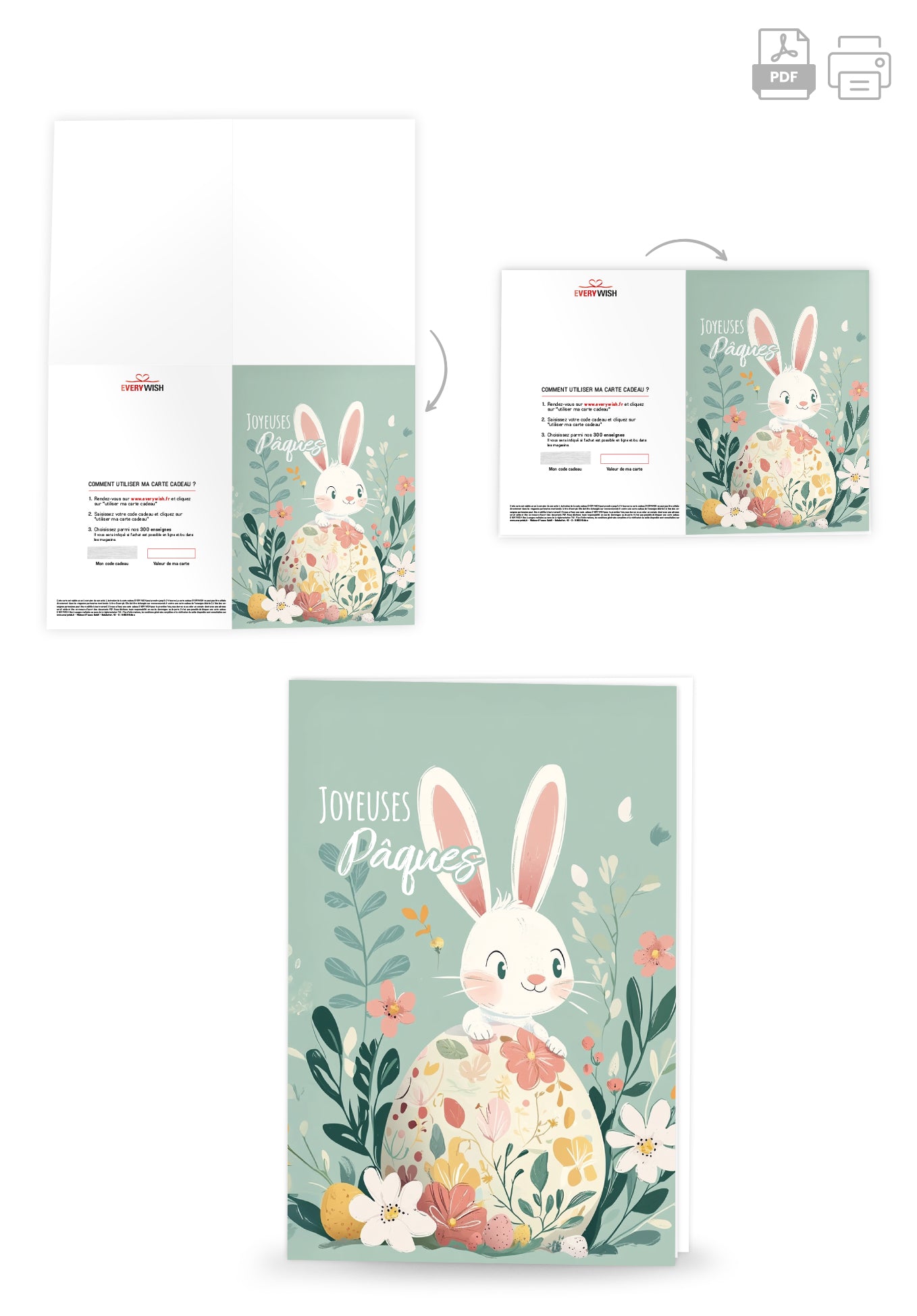 Joyeuses Pâques - Lapin Turquoise