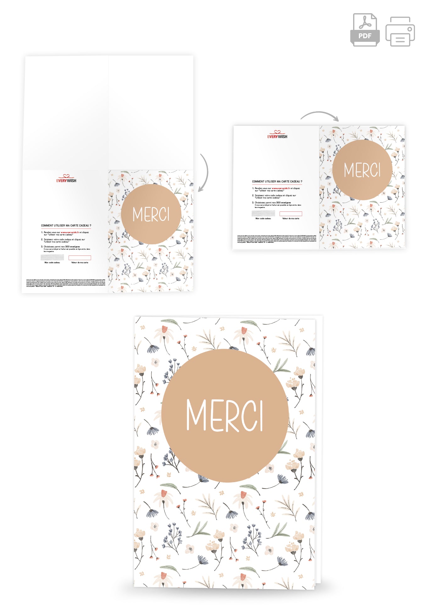 Merci - Fleurs Blanc