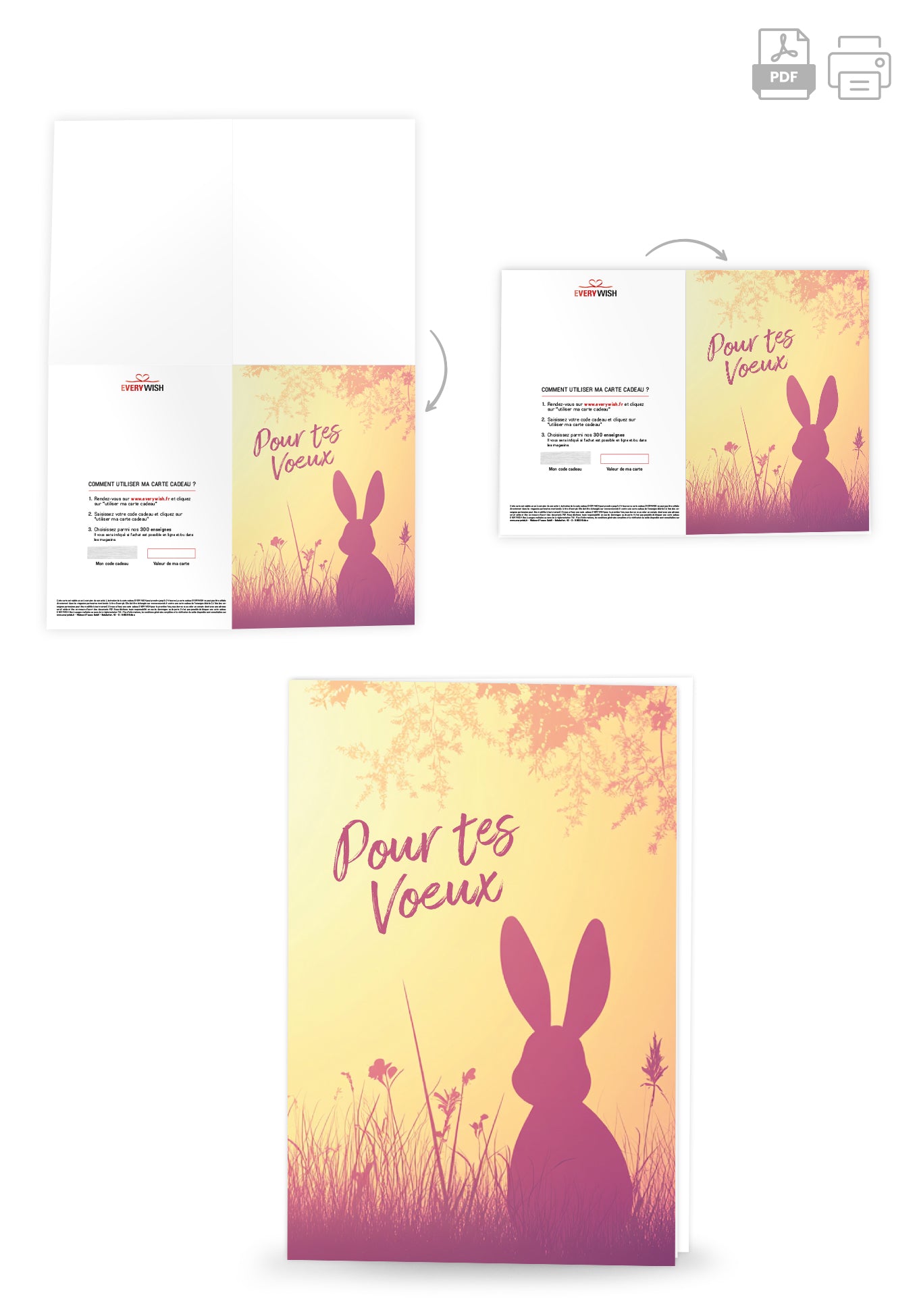 Pour tes voeux - Silhouette de lapin
