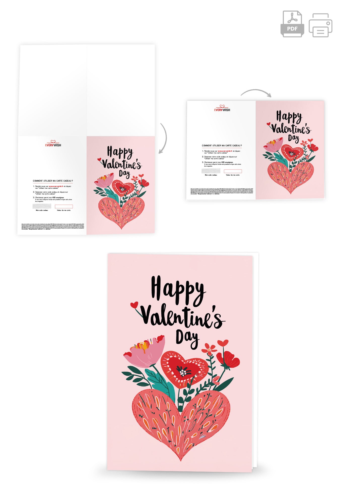 Happy Valentine's Day - Cœur et fleurs