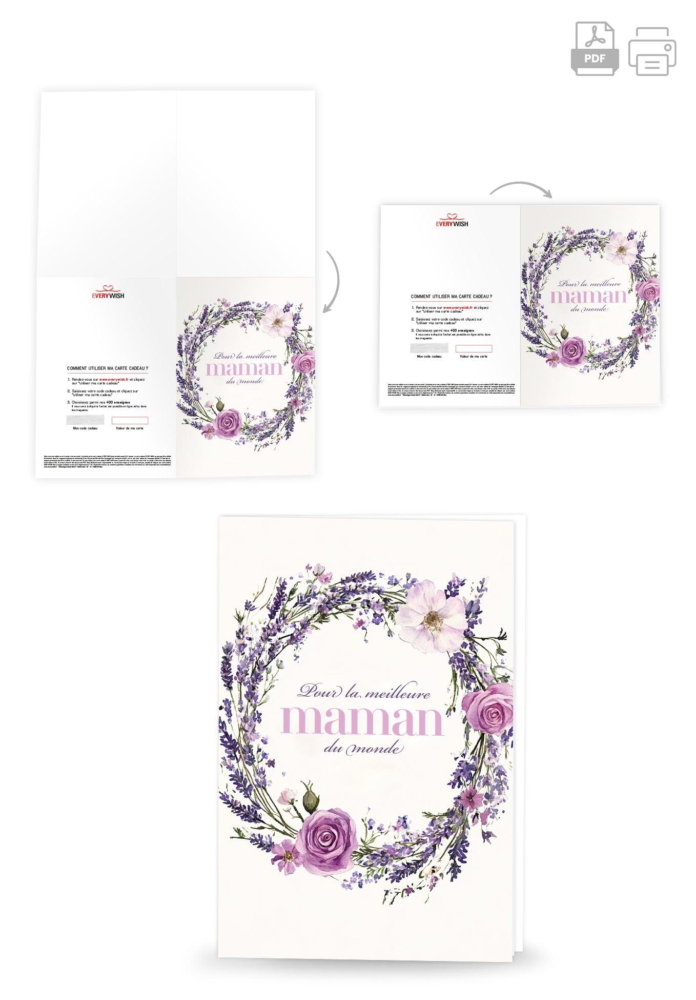 Pour la meilleure Maman - Couronne de fleurs lilas