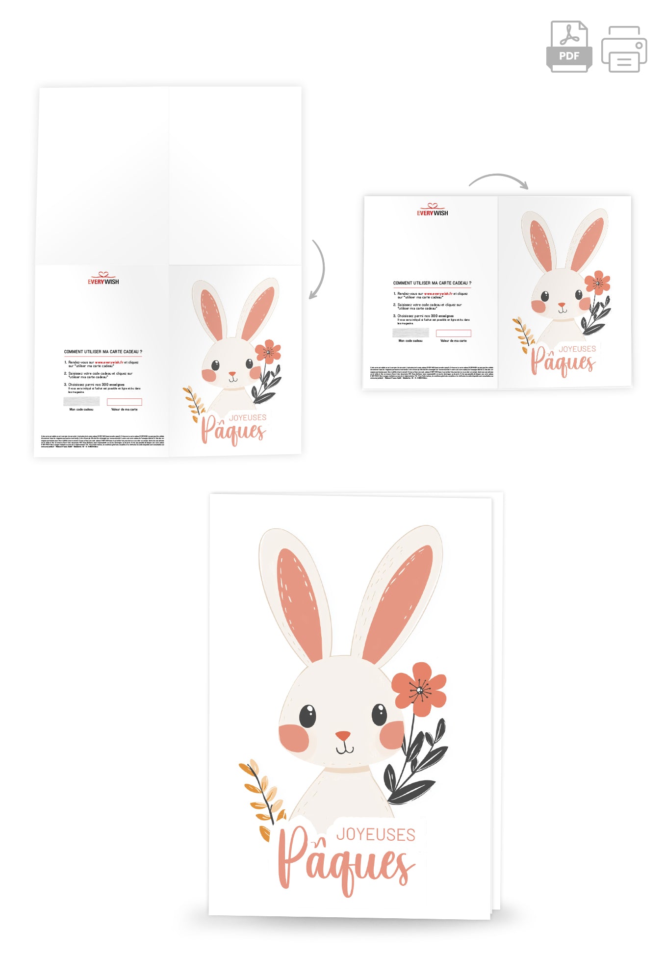 Joyeuses Pâques - Lapin blanc