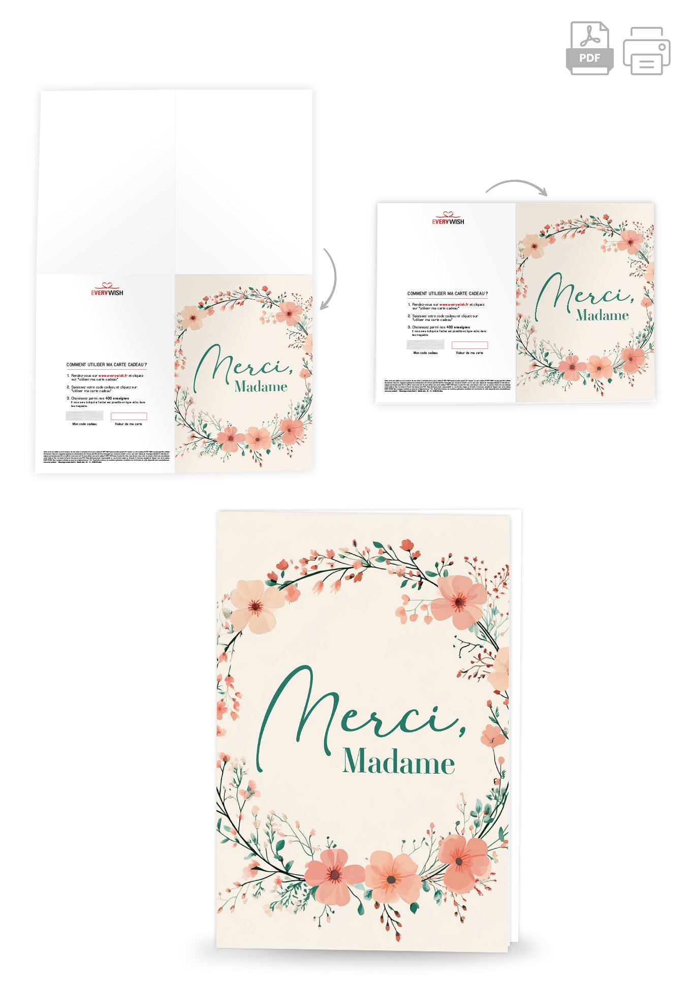Merci Madame - Couronne de fleurs (Valeur du bon)