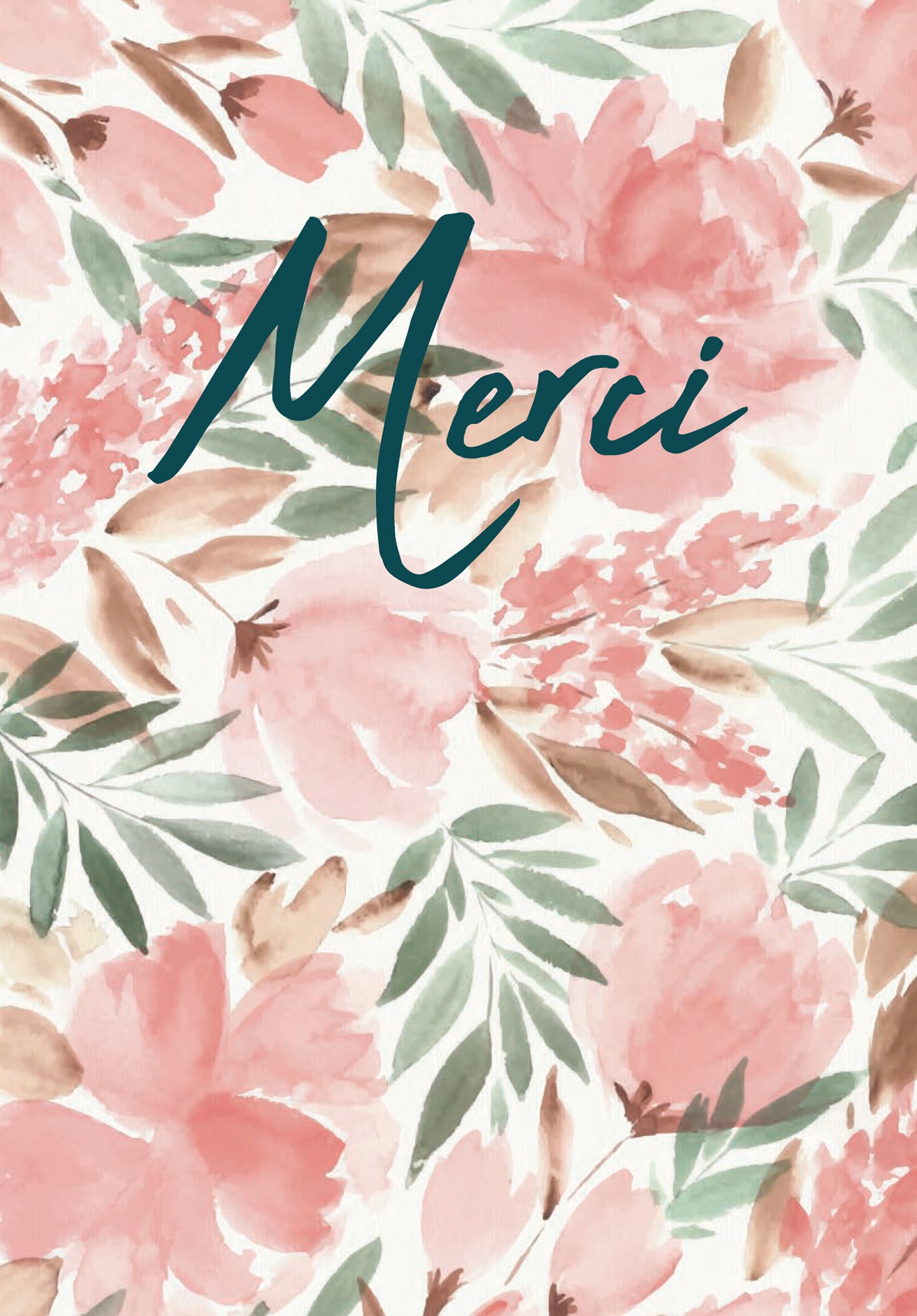 Merci - Fleurs Aquarelle