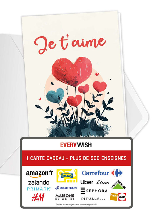 Je Taime - Fleurs en cœur