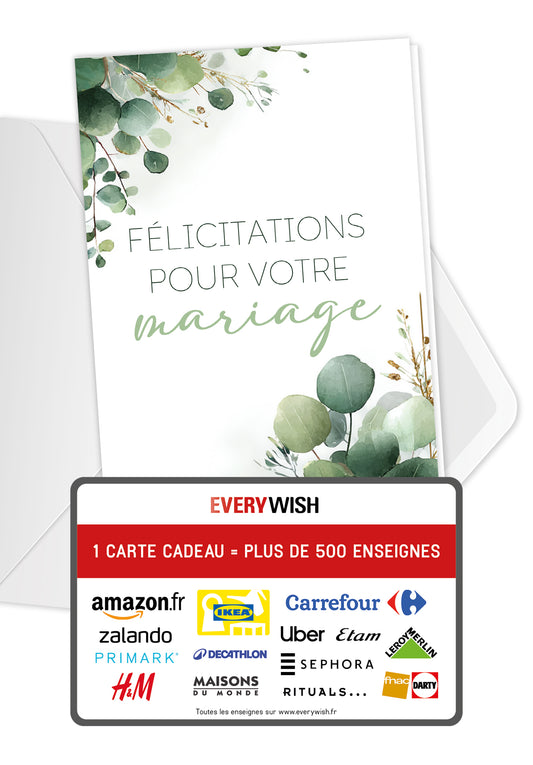Felicitations pour votre mariage - Eucalyptus
