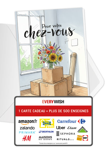 Pour votre chez-vous - Bouquet de fleurs et cartons