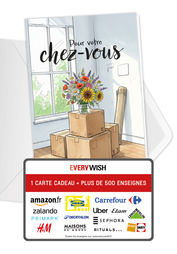 Pour votre chez-vous - Bouquet de fleurs et cartons