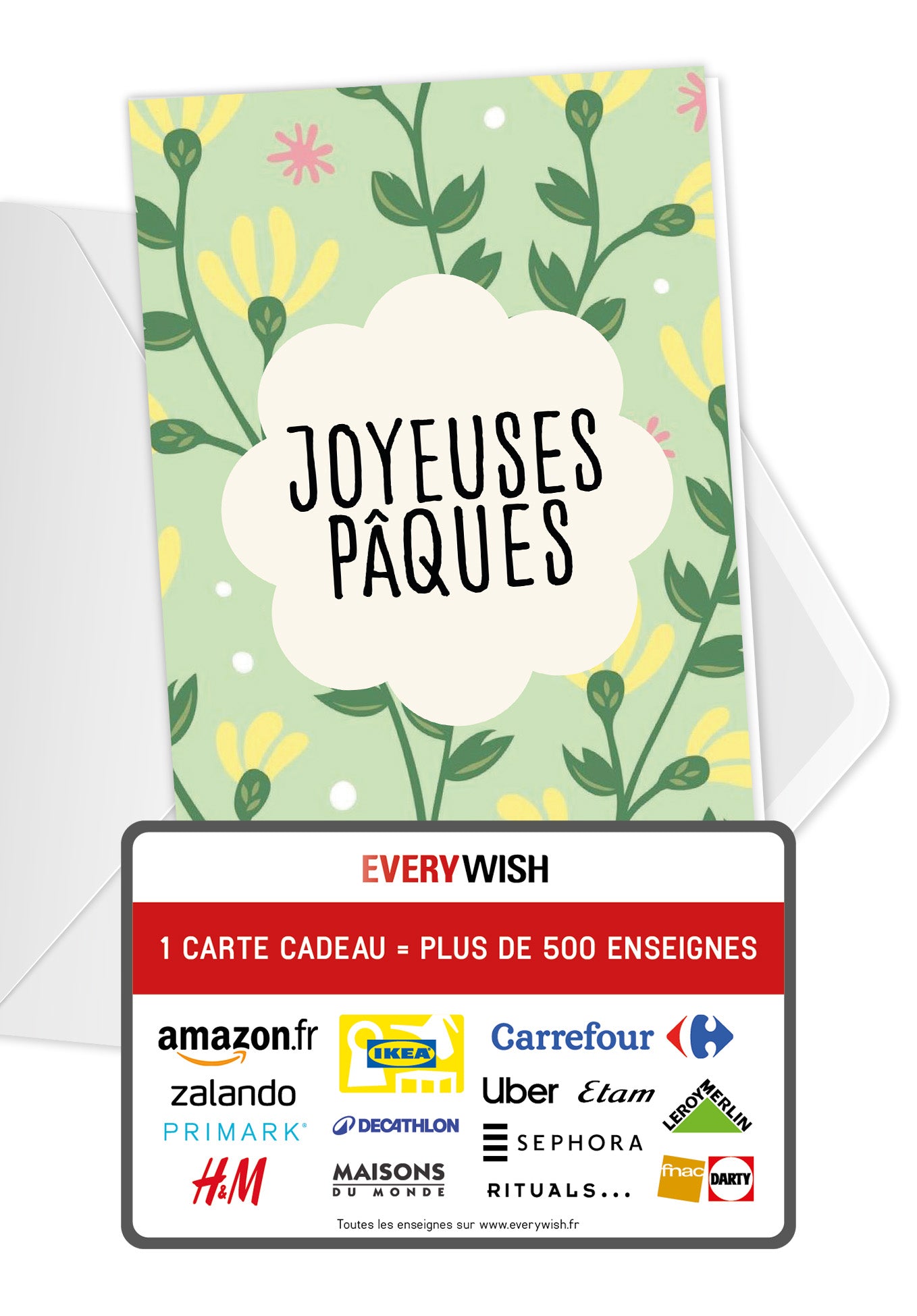 Joyeuses Pâques - Motif floral vert PDF