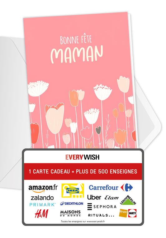 Bonne fête des mères - Un pré fleuri bleu