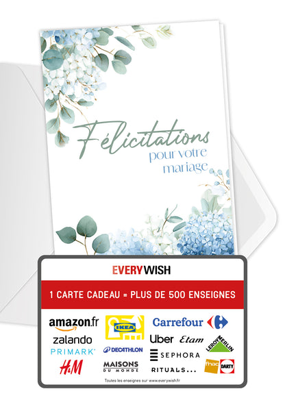 Felicitations pour votre mariage - Hortensias Bleus PDF