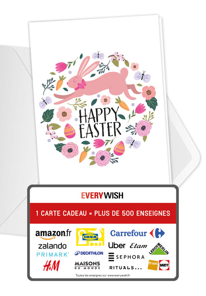 Happy Easter - Llapin et un bouquet de fleurs