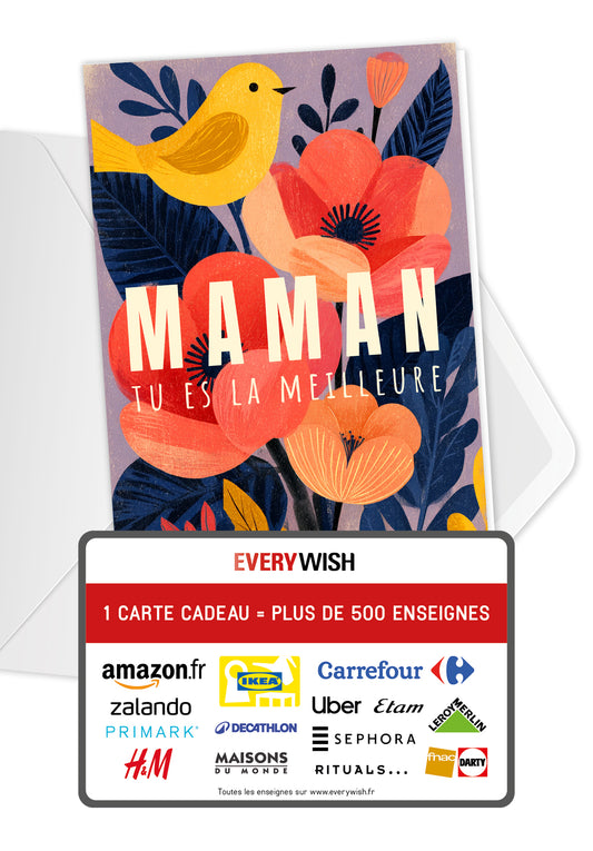 Maman tu es la meilleure - Coquelicots