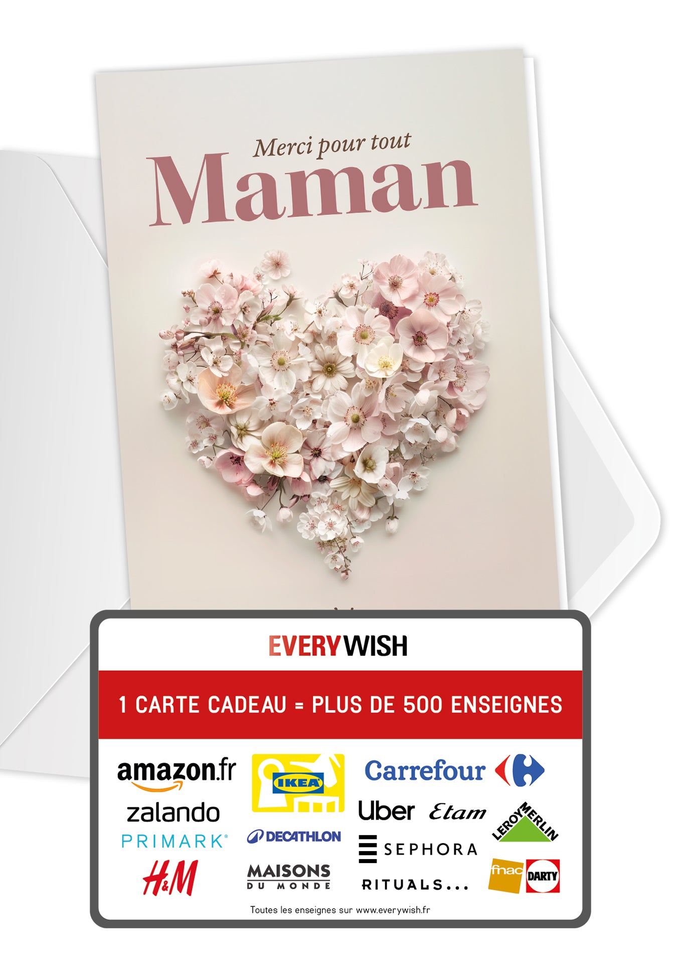 Maman merci pour tout - Un cœur de fleurs
