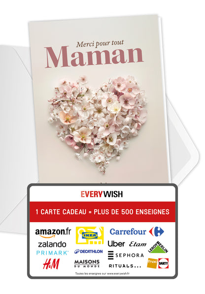 Maman merci pour tout - Un cœur de fleurs