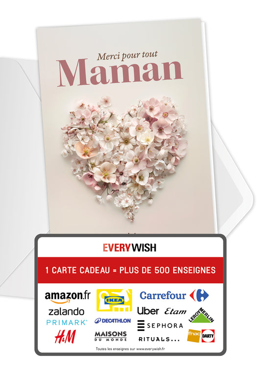 Maman merci pour tout - Un cœur de fleurs