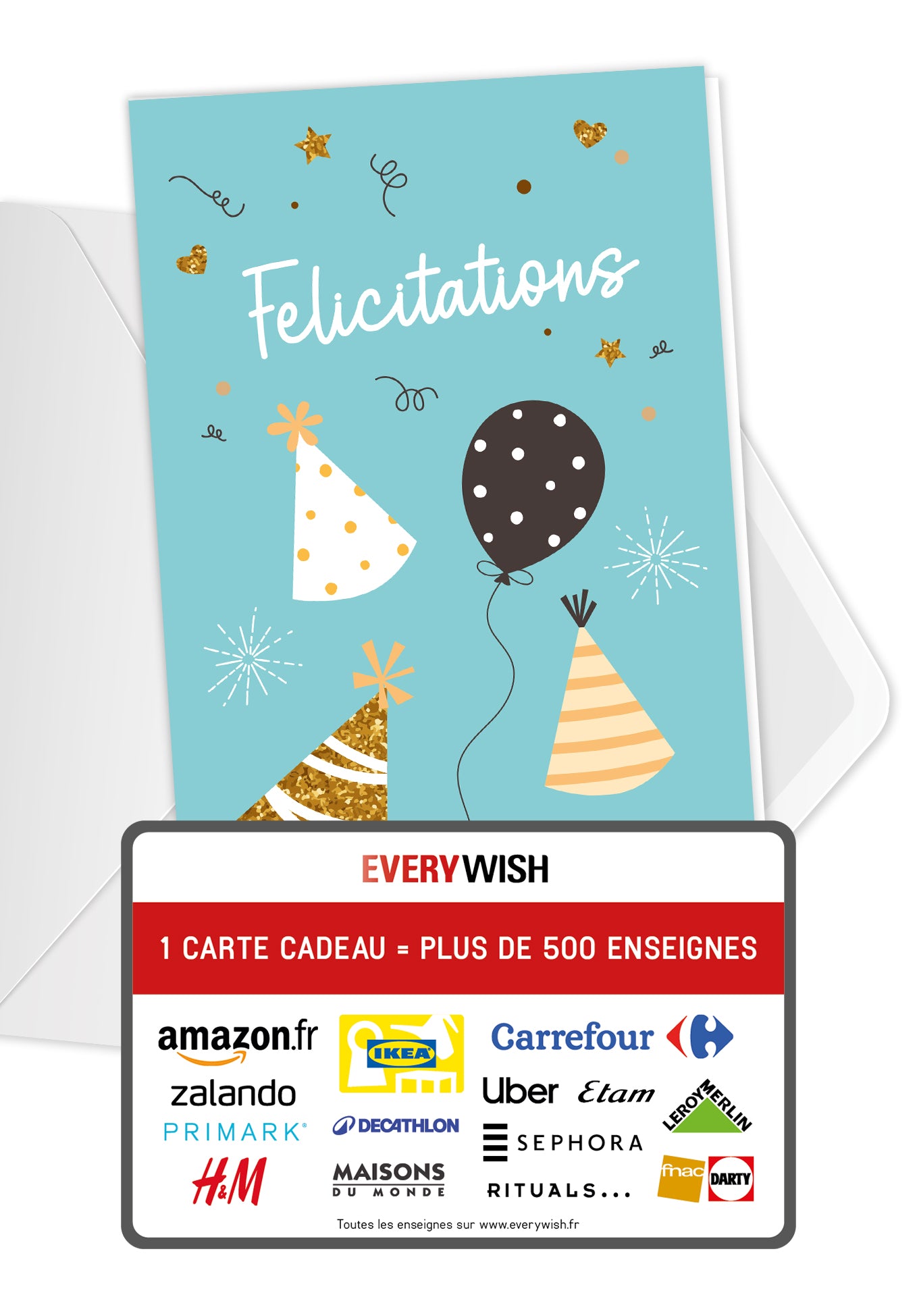 Felicitations - Ballons et chapeaux