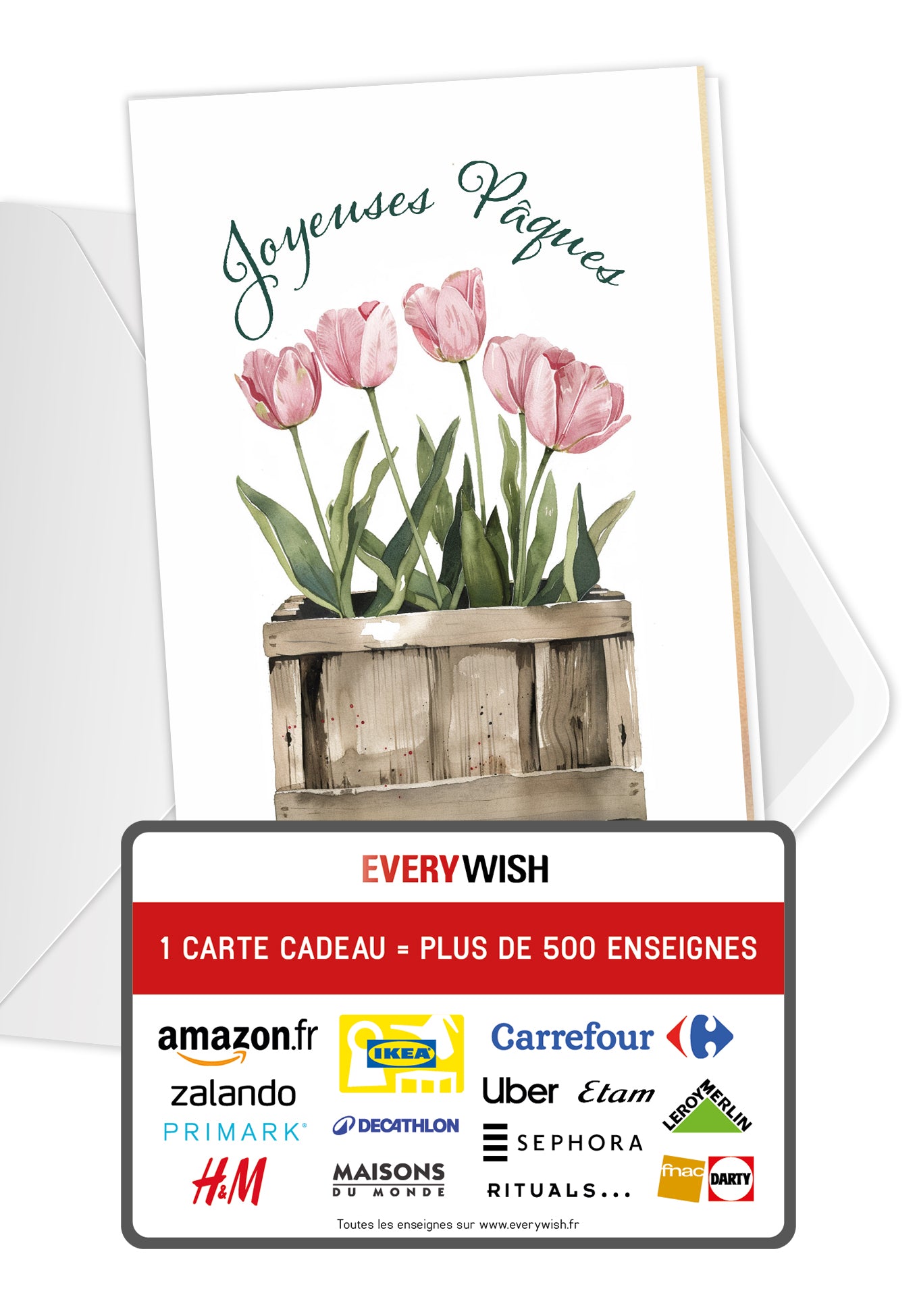 Joyeuses Pâques - Boîte de tulipes
